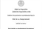 Lingvistička srida: predstavljanje rječnika prof. dr. sc. Dunje Jutronić